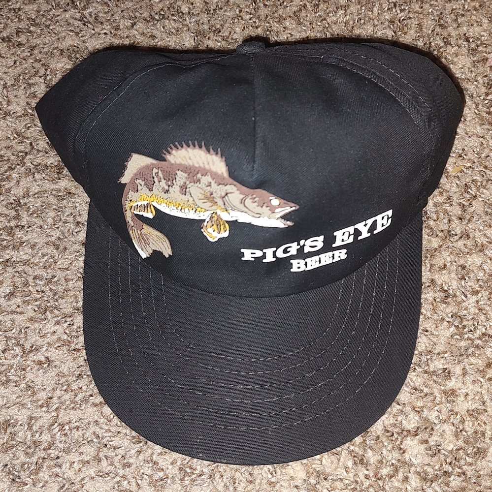 Vintage Pig's Eye Beer Snapback Hat Spartan Made in USA